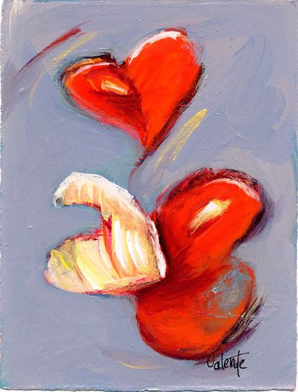 blue background 3 hearts