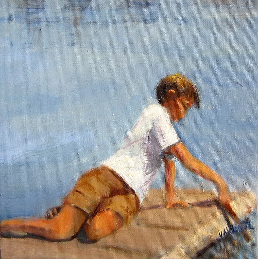 Ethan on lakeside dock