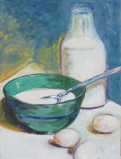 eggs and milk bowl
