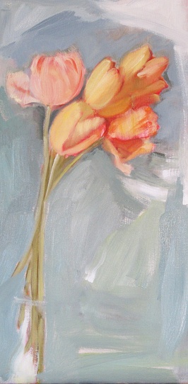 bouquet of tulips floating