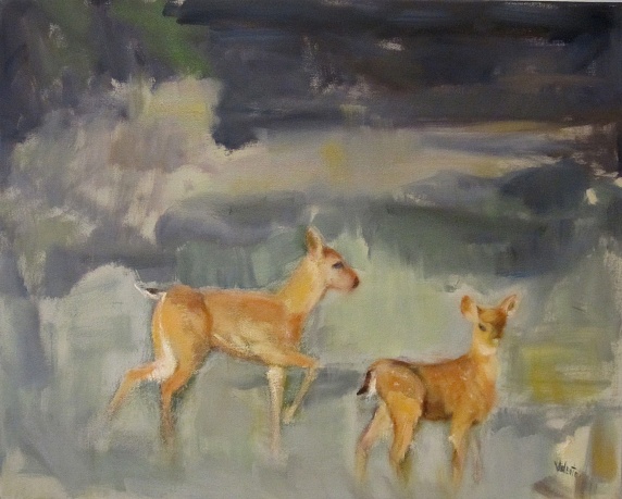 two deer on back hill