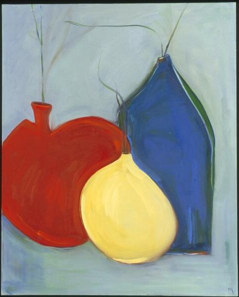 red yellow and blue vase
