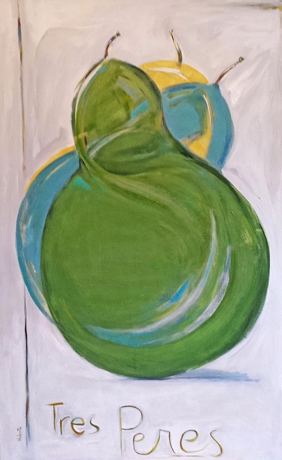 three large pears abstracted