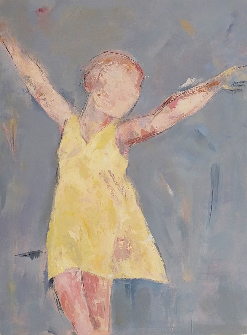 Sold 5_2016 OS $802.$773afterccfee.Marijo Joy ii  similar to Joy  Girl with arms wide.